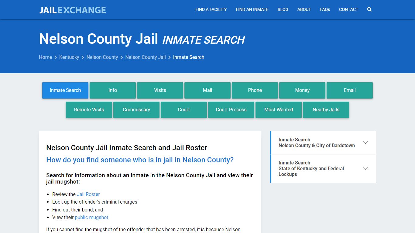 Inmate Search: Roster & Mugshots - Nelson County Jail, KY - Jail Exchange